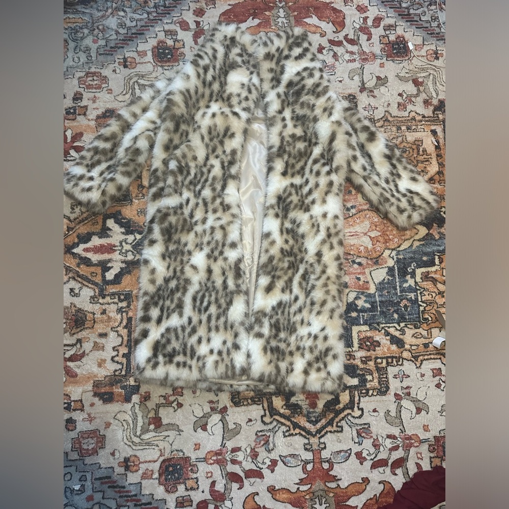 Leopard Print Faux Fur Coat